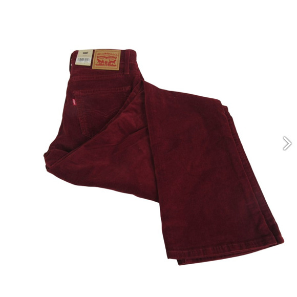Levi’s 725 High Rise Bootcut Corduroy Pants 27x32 Burgundy NWT - Picture 1 of 6